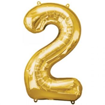 בלון מיילר לניפוח בהליום 34 אינץ' - זהב מספר 2