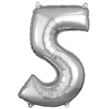 בלון מיילר לניפוח בהליום 34 אינץ' - כסף מספר 5