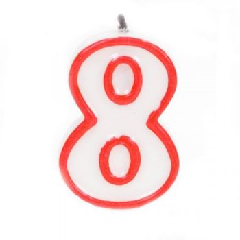 נר אדום לבן מספר 8