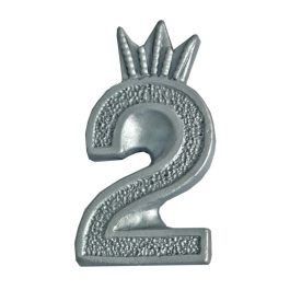קישוט בצק סוכר - מספר 2 כסף אכיל