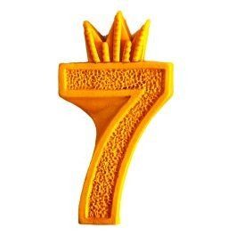 קישוט בצק סוכר - מספר 7 זהב אכיל