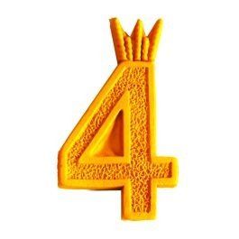 קישוט בצק סוכר - מספר 4 זהב אכיל