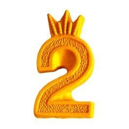קישוט בצק סוכר - מספר 2 זהב אכיל