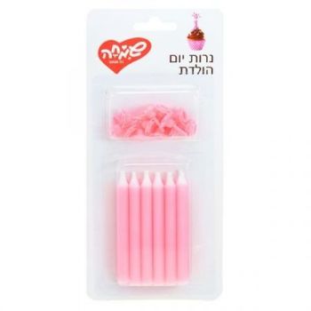 נרות יום הולדת ג'מבו ורוד