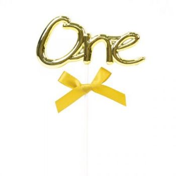 טופר לעוגה זהב - ONE