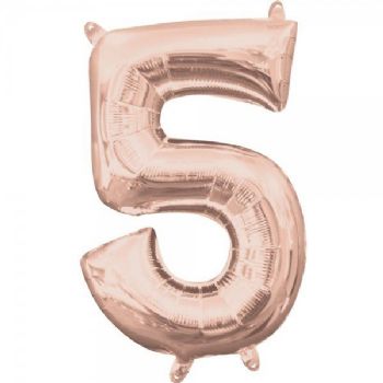 בלון מיילר לניפוח בהליום 34 אינץ' - רוז גולד מספר 5