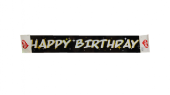 כרזת יום הולדת - HBD שחור כוכבים