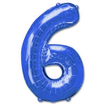 בלון מיילר לניפוח בהליום 34 אינץ' - כחול מספר 6